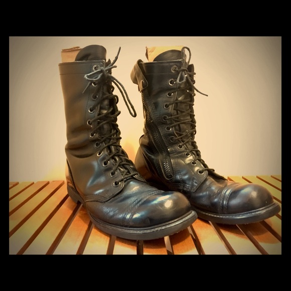 Vintage Zipup Black Combat Boots Jump 